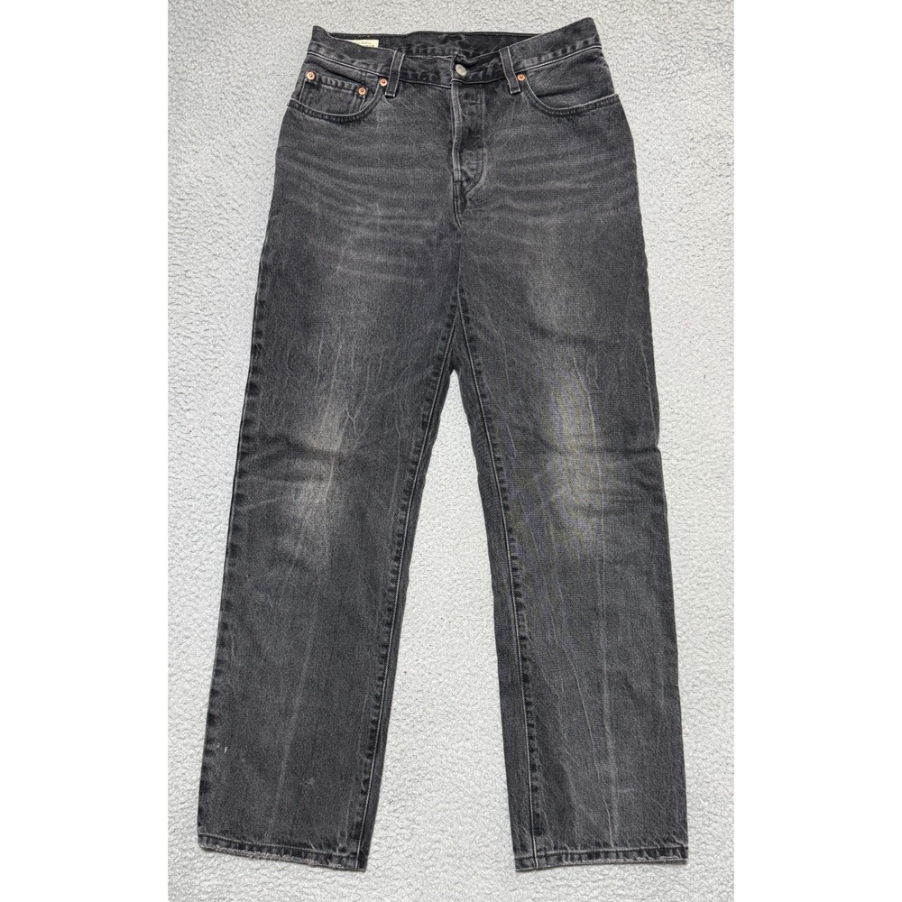 Levis 501 90's straight leg jeans Womens 28x30 Black Big E (not vintage) Faded